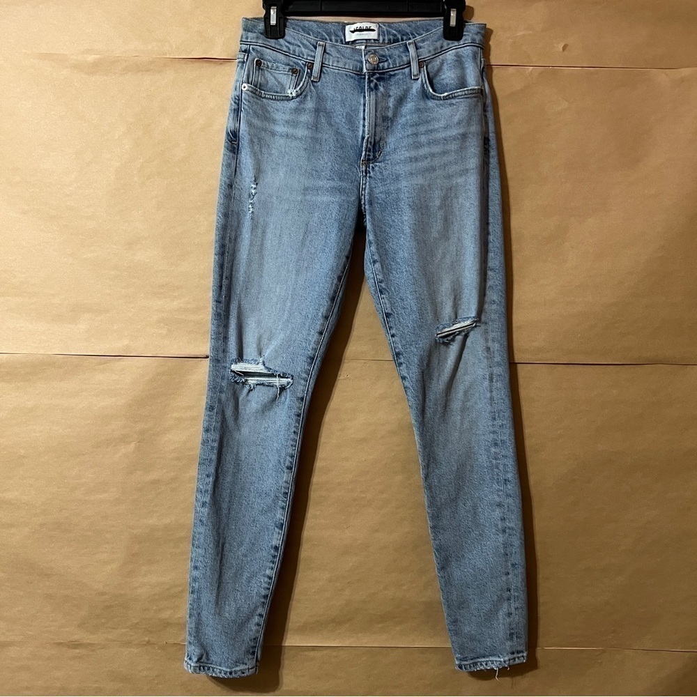 Agolde | Sophie Ankle Jeans Shrine Wash Skinny Distressed Denim Size 27